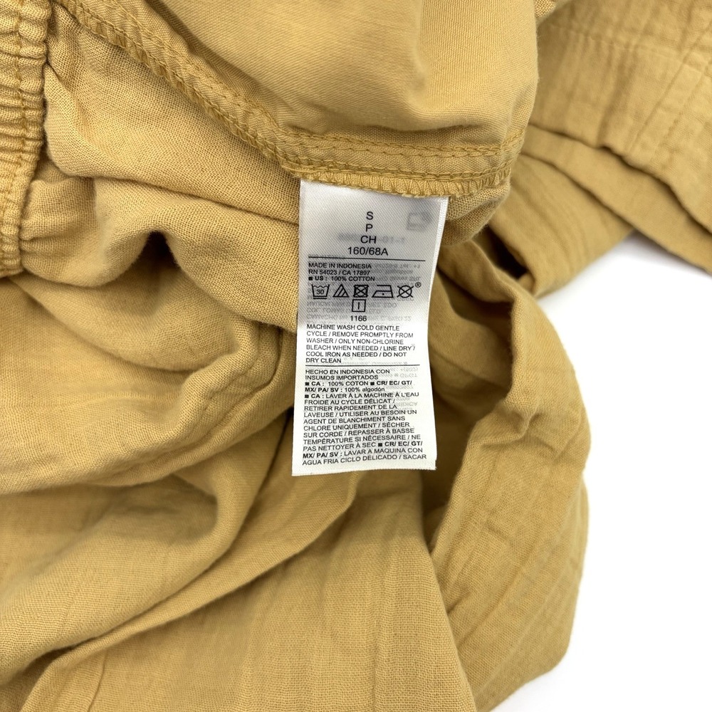 NWT Old Navy Yellow High-Waisted Crinkle Gauze Barrel Full Length Pants Small - Picture 4 of 6